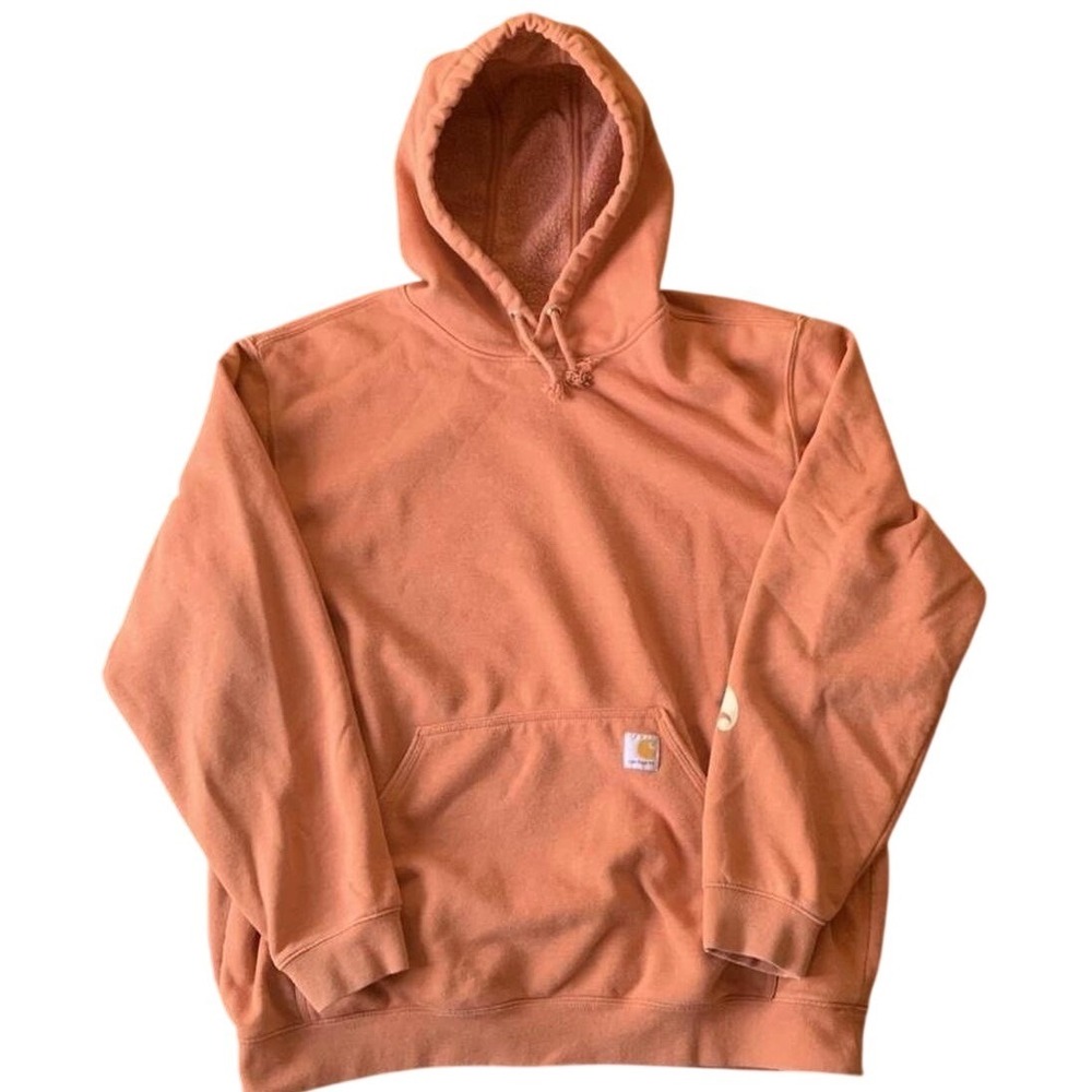 Carhartt K288 Loose Fit Heavyweight Fleece Pullover Hoodie XL Orange Hooded